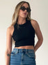 'Ulani' Cutout Round Neck Tank Top - Celes Fashion